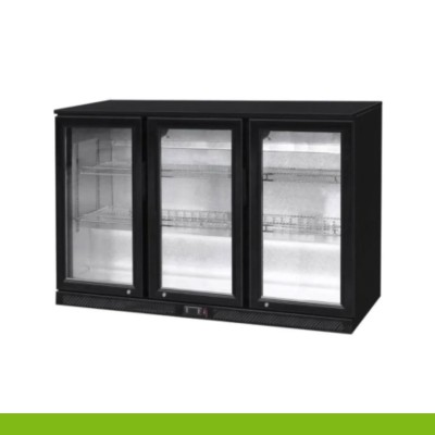 Bar fridge (3 x glass door) - BLACK